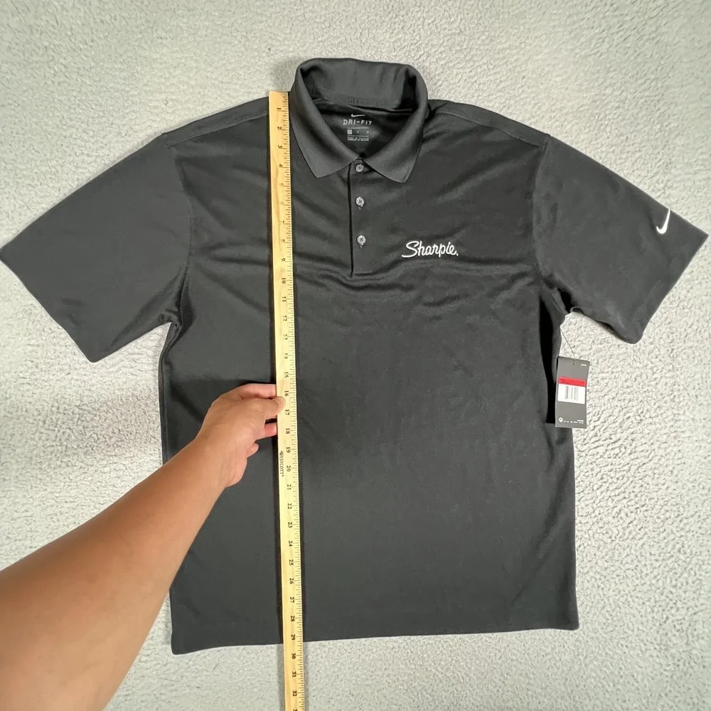Nike Shirt Mens Large Black Golf Polo‎ Performance Stretch Dri-Fit Casual Preppy